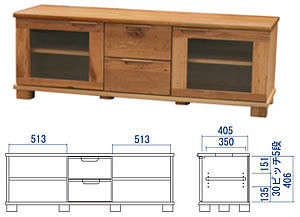 D-oak　TVボード149H