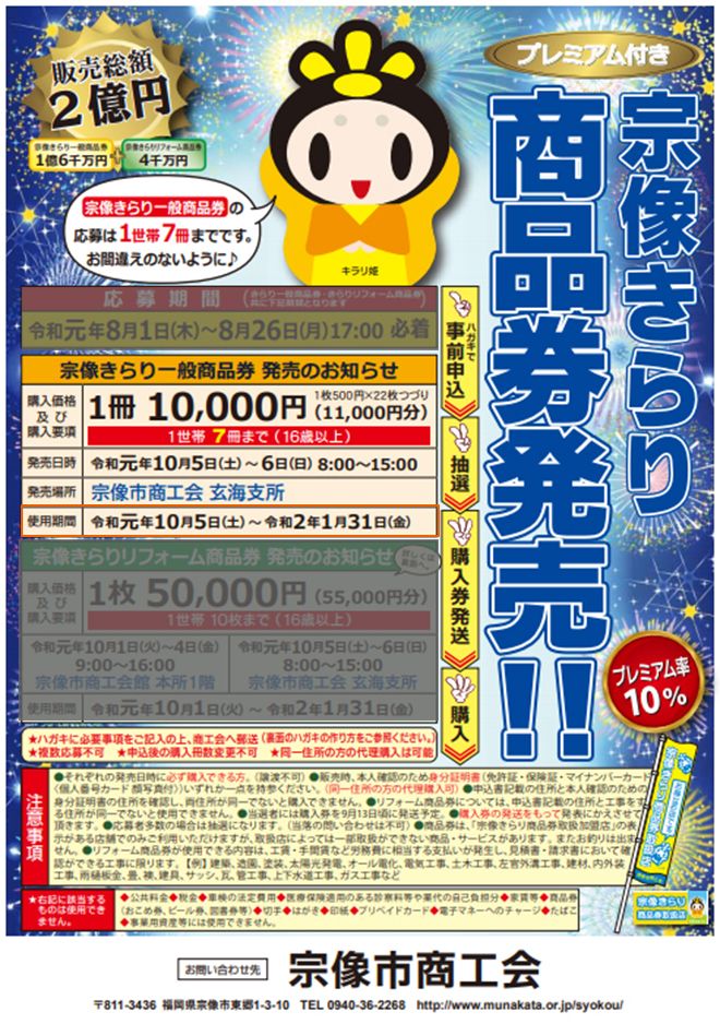 宗像きらり商品券2019ポスター