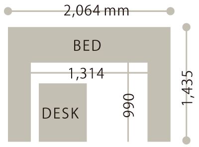 ミドルベッド面積意匠