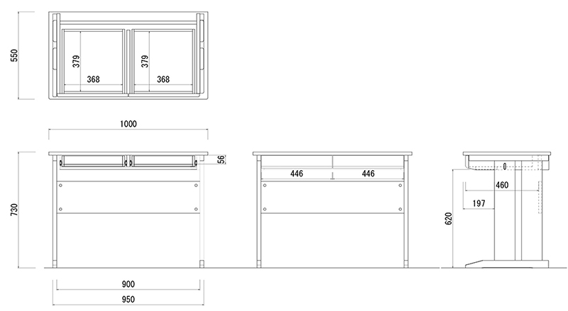 デスク本体意匠図
